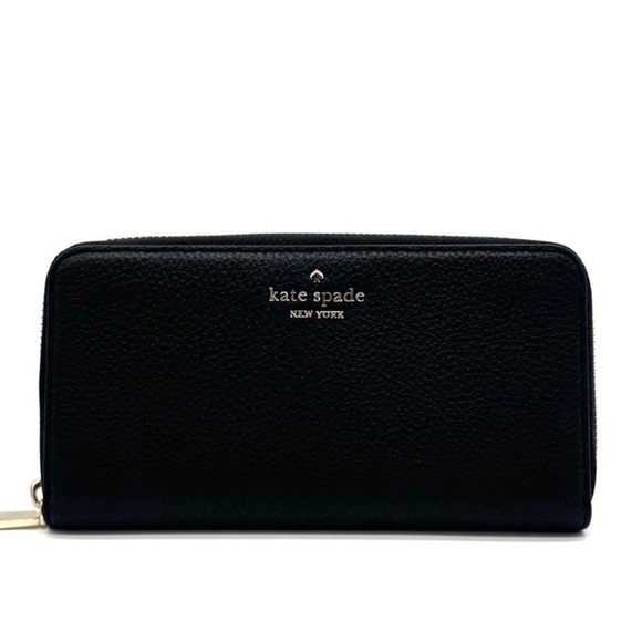 Kate Spade Leila Large Continental Wallet Black/Gold - Picture 1 of 8